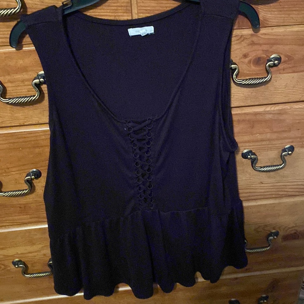 Womens black peplin tank size XXL